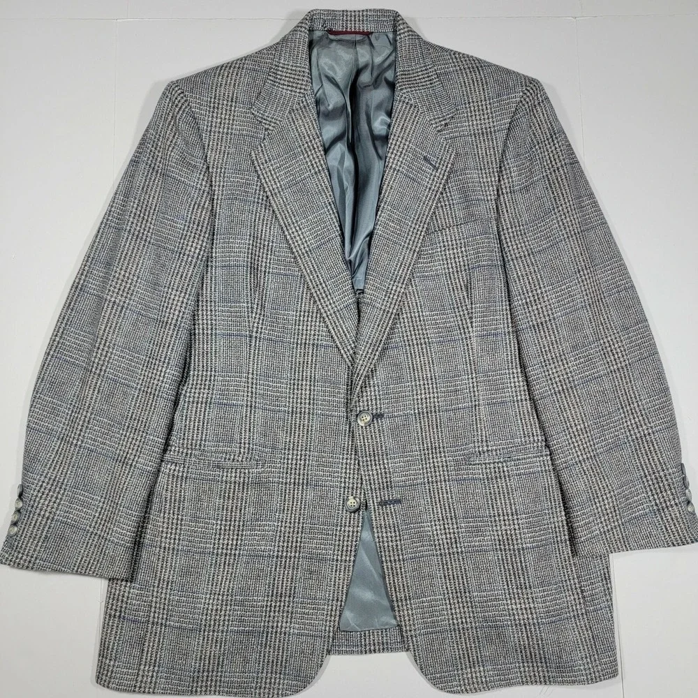 Hart Schaffner Marx Famous Barr Vintage Sport Coat - Gray Blue - about 45R